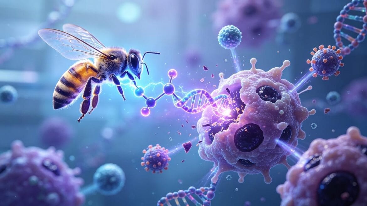 Bee venom peptide anticancer mechanism targeting cancer cells with nanotechnology visualization